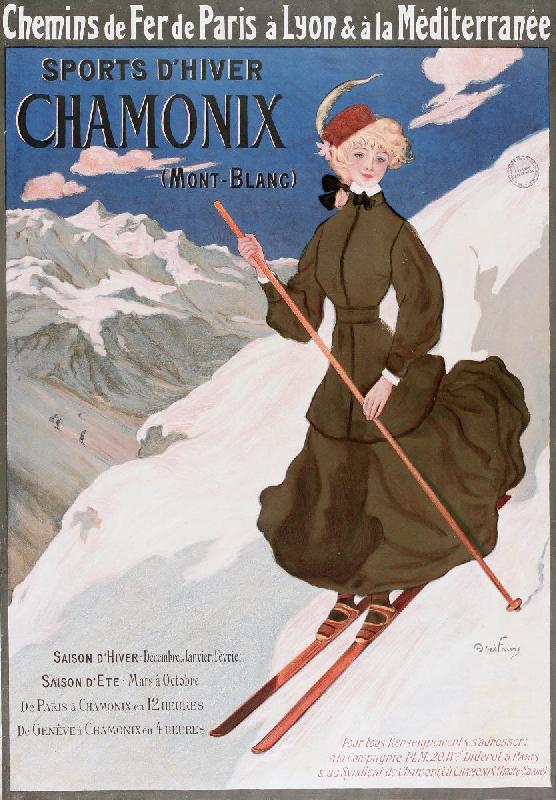 Affiche ancienne de Abel FAIVRE Sports d'hiver Chamonix