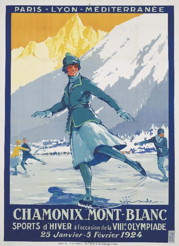 Affiche ancienne de Roger SOUBIE Chamonix Mont-Blanc