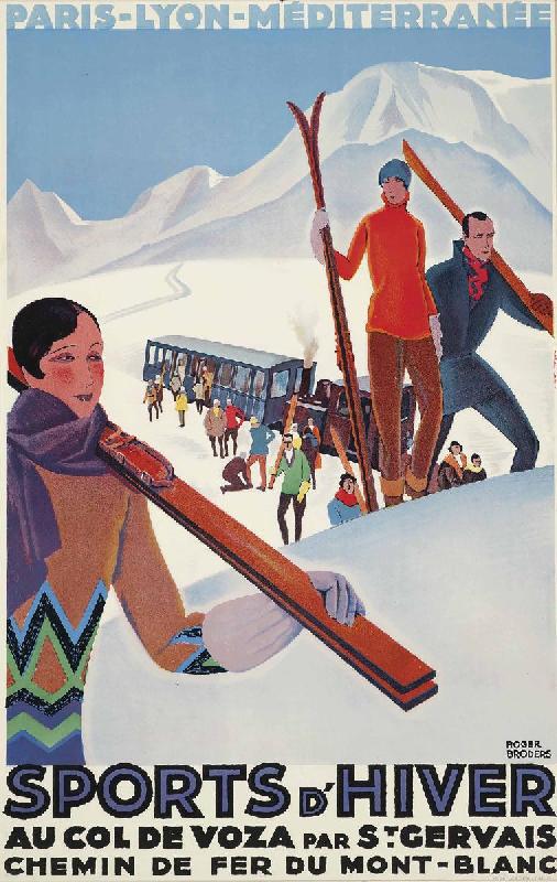 Affiche vintage de Roger BRODERS Sports d'hiver