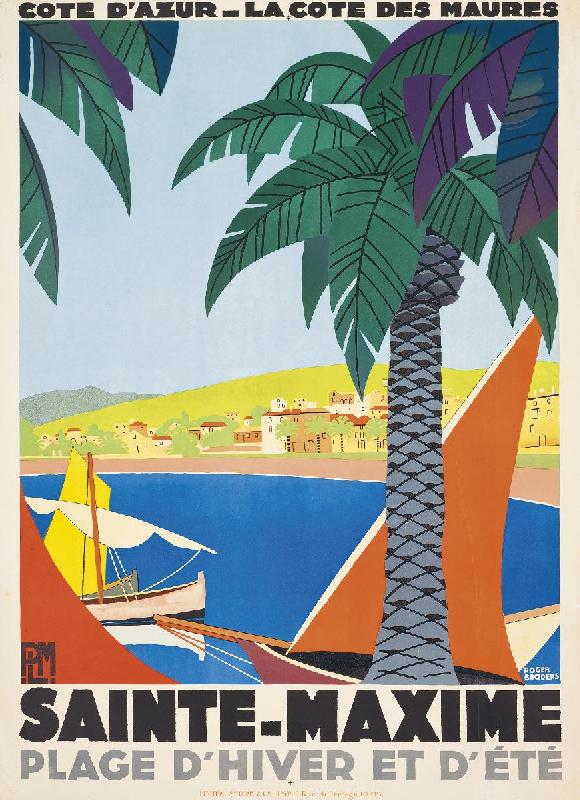 Affiche vintage de Roger BRODERS Sainte Maxime
