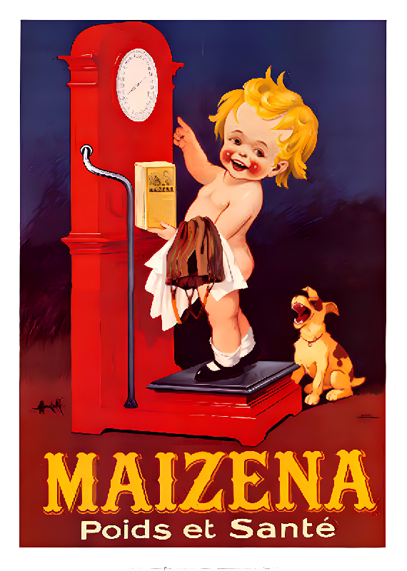 Affiche vintage de Marcellin AUZOLLE Maïzena