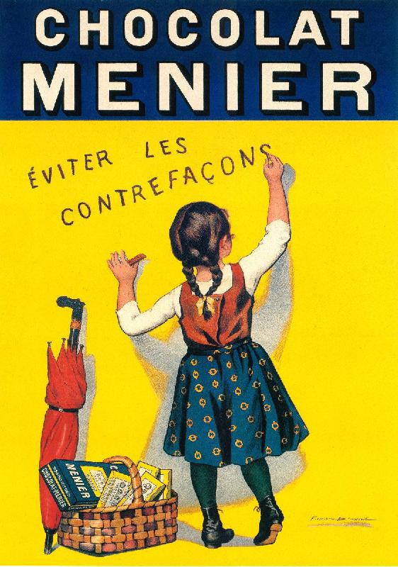 Affiche vintage de Firmin Etienne BOUISSET Chocolat Menier