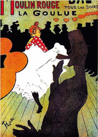 Affiche publicitaire de TOULOUSE LAUTREC Moulin Rouge La Goulue