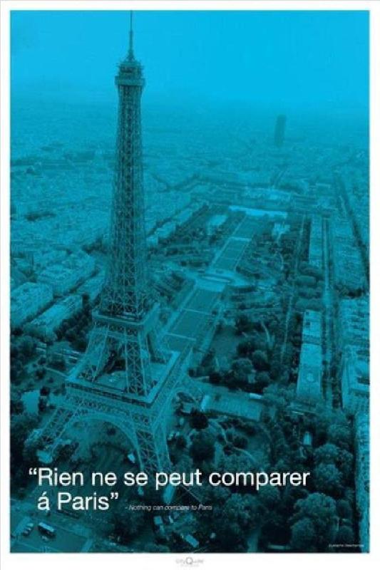 Affiche Paris la tour eiffel en bleu