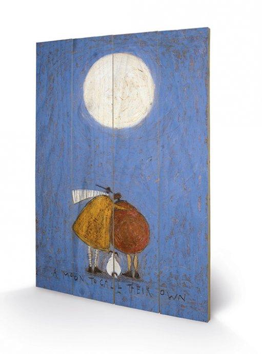 Impression sur bois D - a moon to call their own - small wood - sam toft