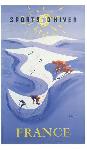 Affiche ancienne de Bernard VILLEMOT Sports d'hiver en France