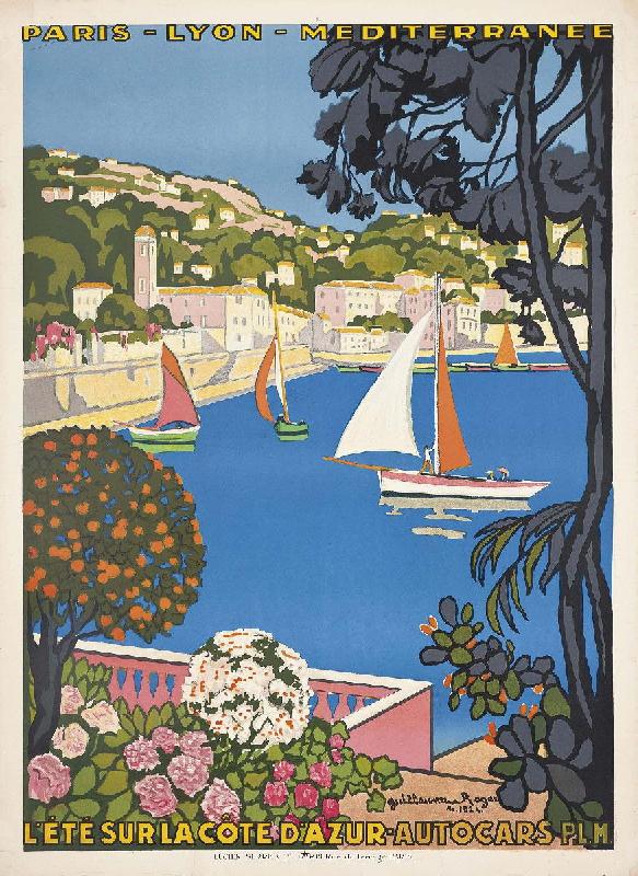 Affiche vintage L'été sur la Côte d'Azur