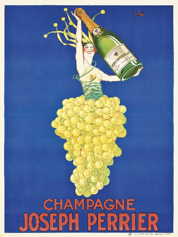 Affiche ancienne de STALL Champagne J.PERRIER