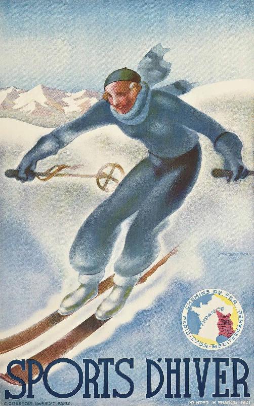 Affiche vintage de AROU Sports d'hiver
