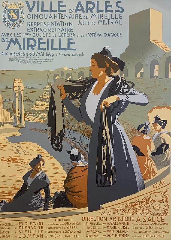Affiche ancienne de Leo LELEE Ville d'Arles