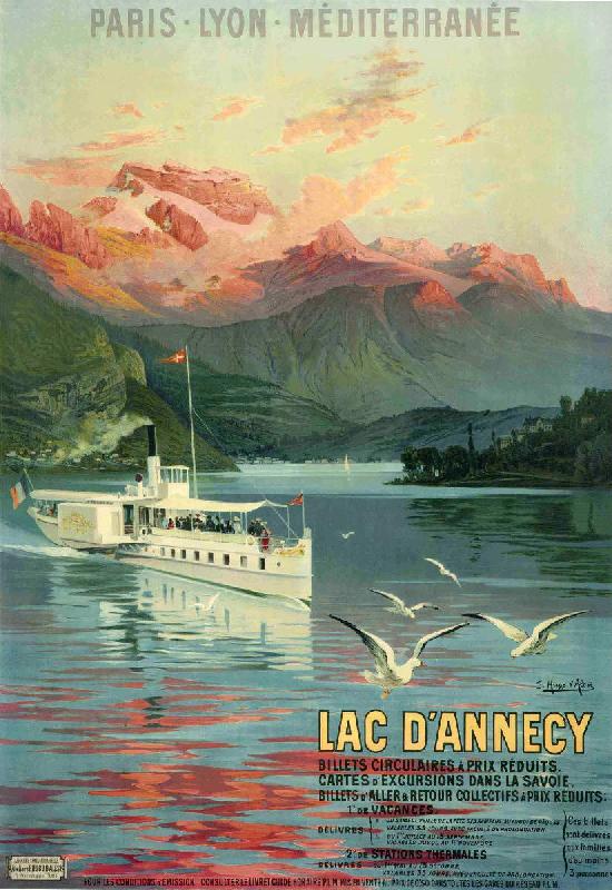 Affiche vintage de Hugo D'ALESI Lac d'Annecy