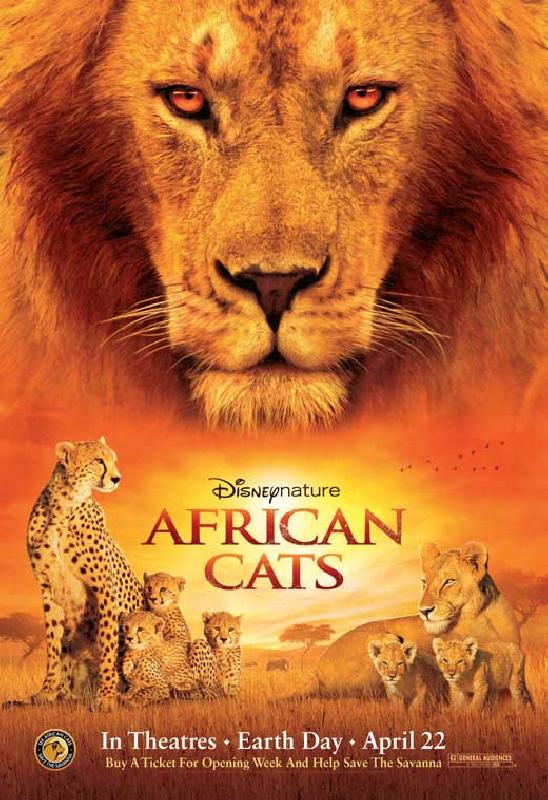 Affiche du film documentaire Felins (African Cats)