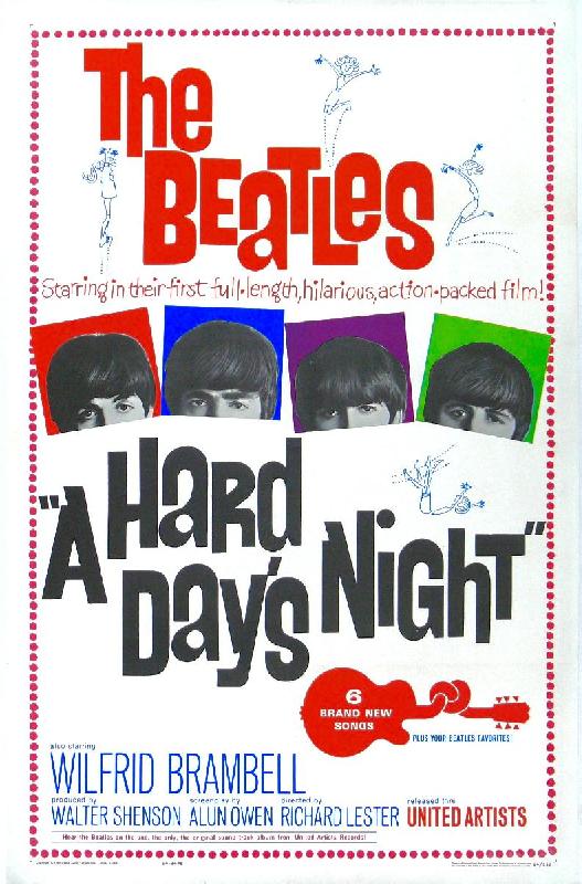 Poster du film A Hard Day's Night (Beatles)
