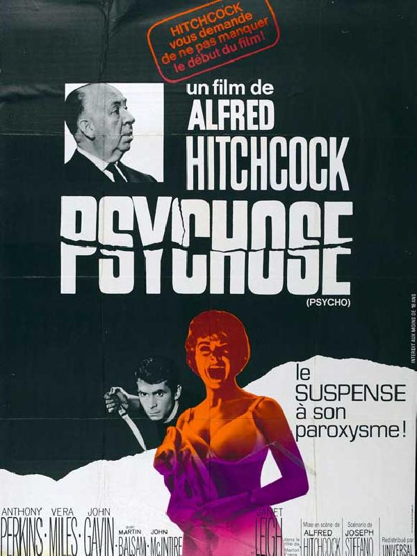 Affiche du film de Alfred Hitchcock Psychose