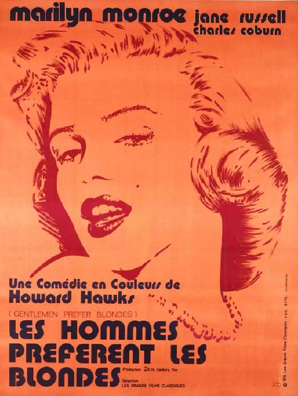 Affiche du film Les Hommes préfèrent les blondes (Monroe)