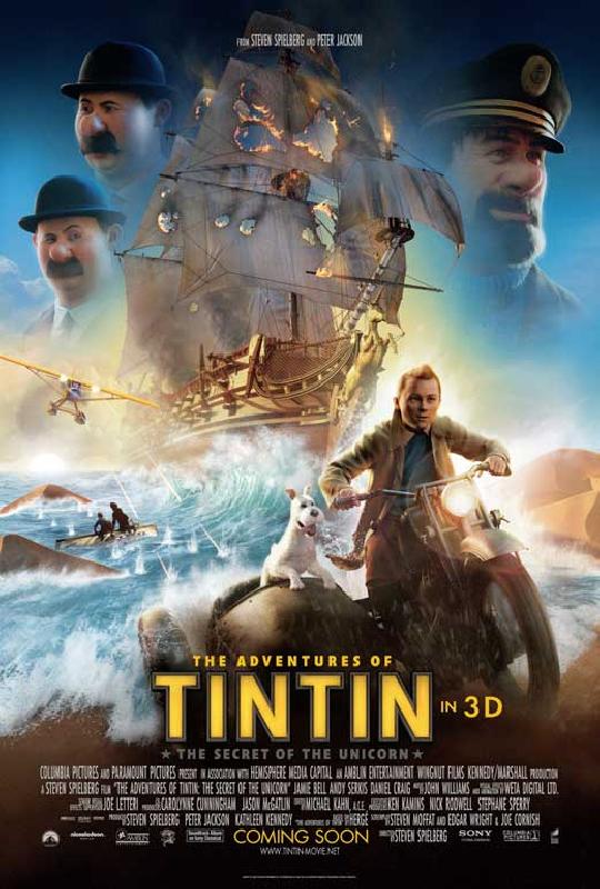Affiche cinéma Les Aventures de Tintin