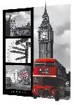 Affiche 3D d'un bus rouge de Londres