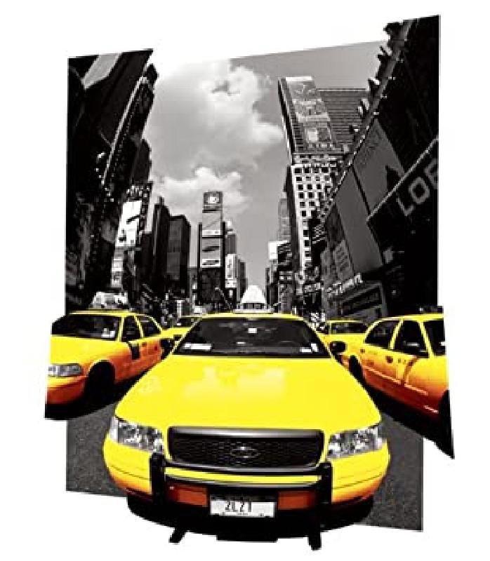 Poster 3D d'un taxi jaune à wallstreet (New York)