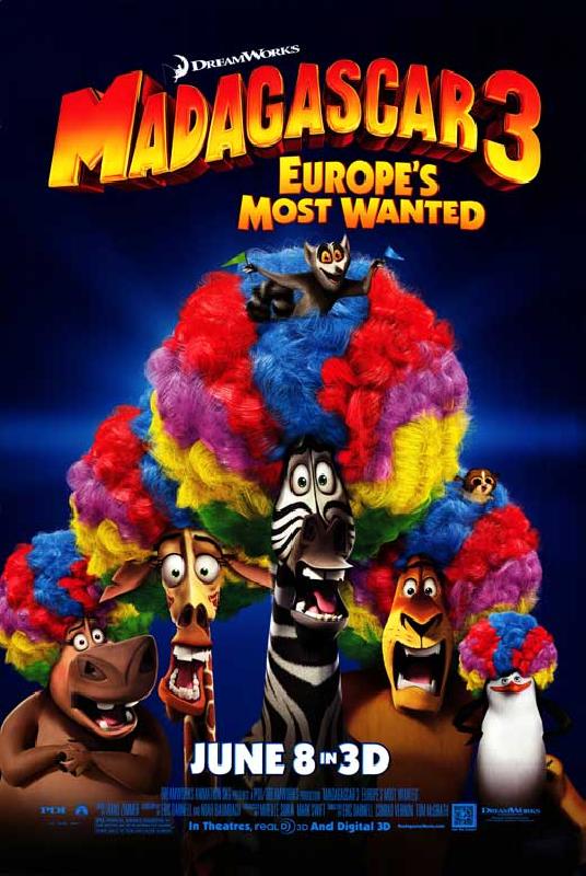 Affiche du film Madagascar 3, Bons Baisers D'Europe