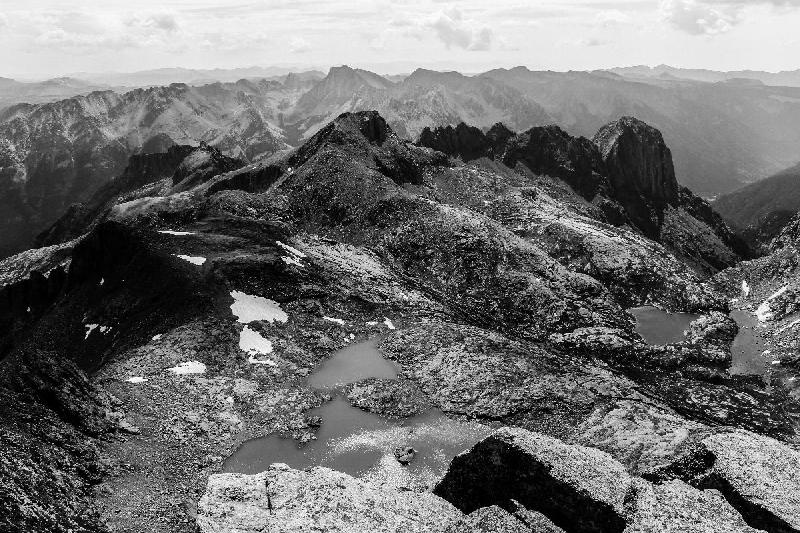 Poster des montagnes rocheuses du Colorado en noir & blanc