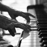 Poster pianiste in black and white