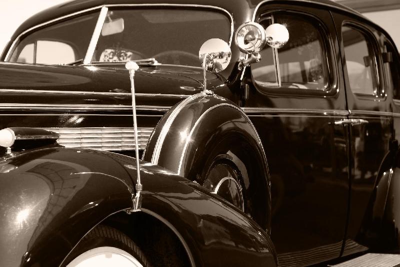 Photo noir blanc voiture ancienne