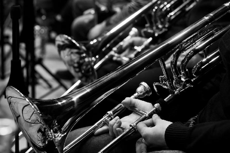 Photo noir & blanc de Trombones à coulisse 
