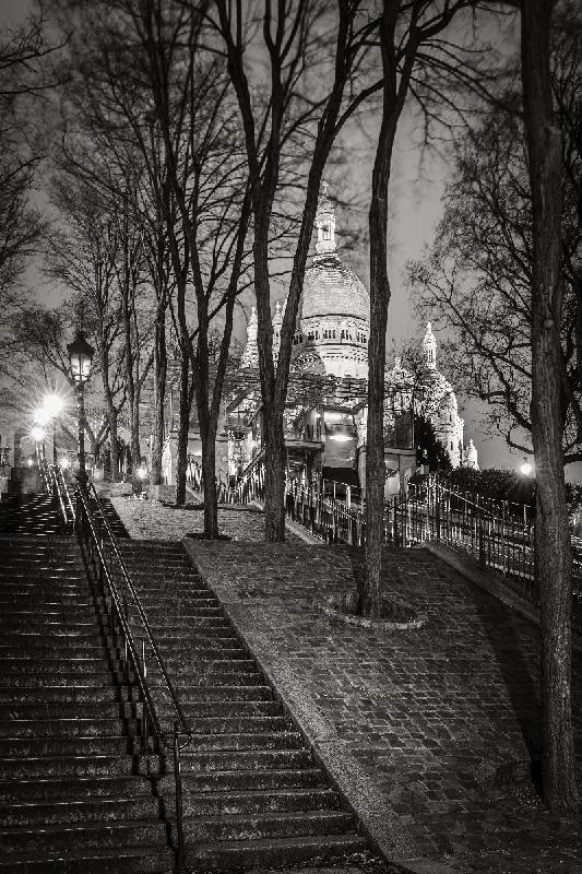 Affiche noir & blanc de Montmartre 