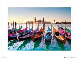Affiche art print des Gondoles de Venise 