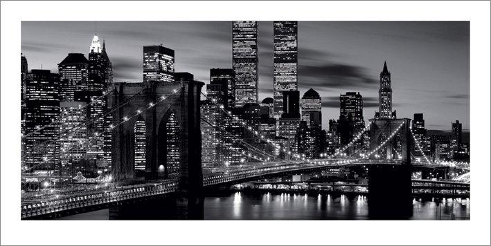 Affiche noir & blanc de Brooklyn Bridge