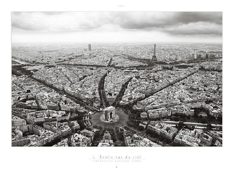 Poster photo de Paris l'Etoile vue du ciel