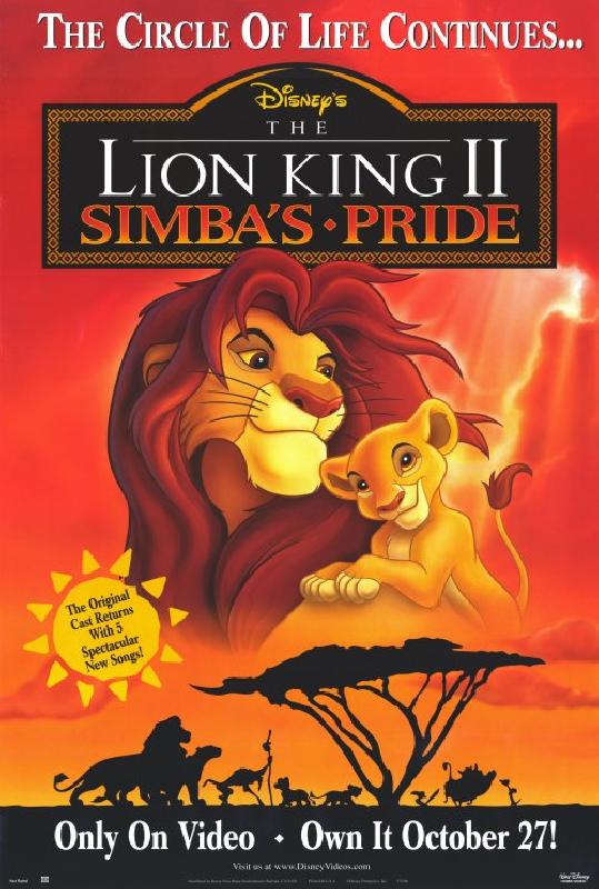 Affiche du dessin animé Le Roi Lion 2: l'Honneur de la Tribu