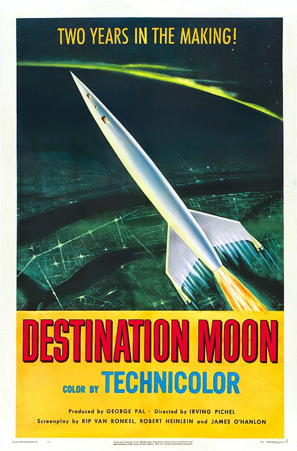 Affiche ancienne publicité : destination la lune