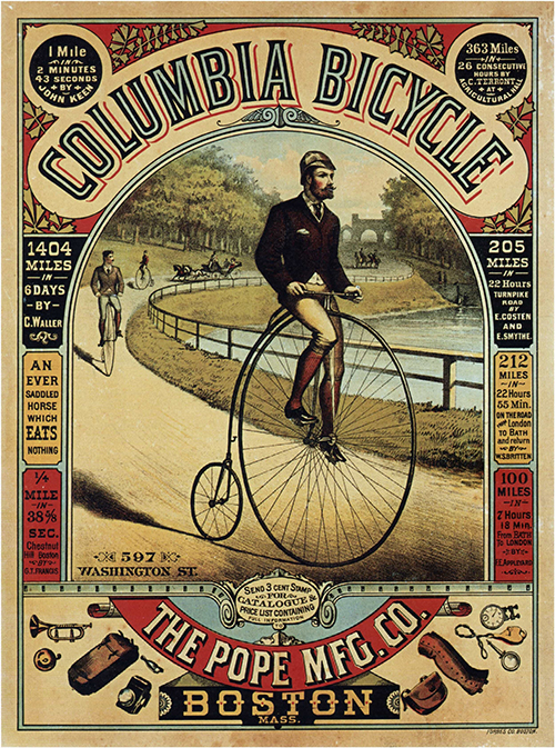 Affiche publicitaire ancienne Columbia Bicycle