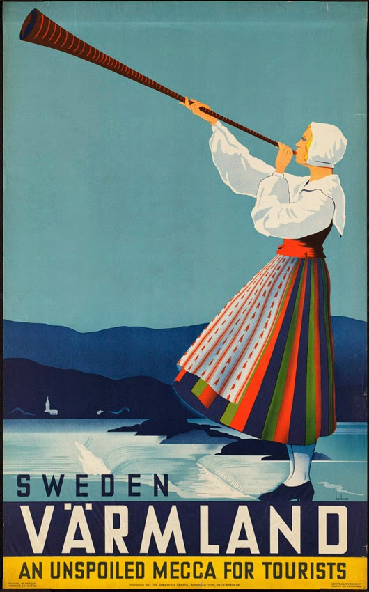 Affiche ancienne Sweden Varmland
