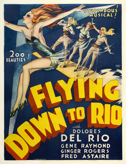 Affiche ancienne Flying Down to Rio, Musical