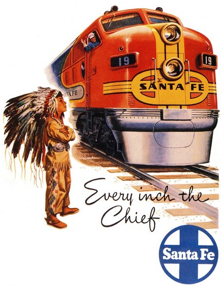 Affiche ancienne publicité Every Inch the Chief, Santa Fe