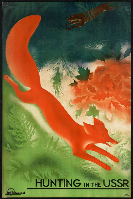 Affiche ancienne publicité Hunting in the USSR