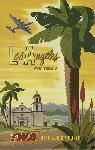 Affiche ancienne publicité Los Angeles fly TWA