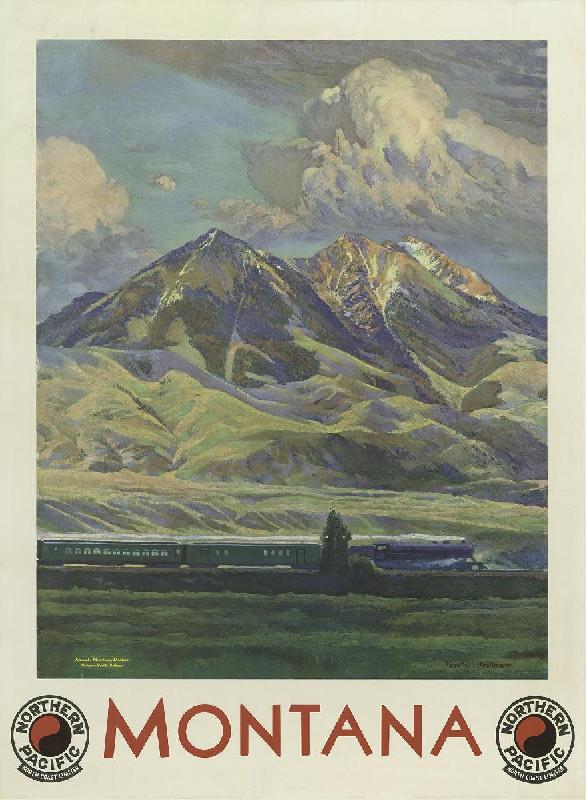 Affiche publicitaire vintage Montana, Northern Pacific