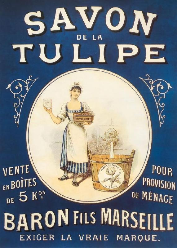 Affiche publicitaire Savon de la Tulipe Baron Fils