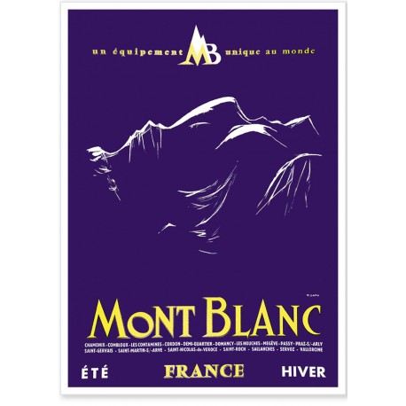 Affiche - Contour du Mont-Blanc - Ville de Chamonix