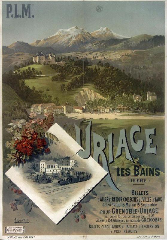 Affiche vintage La ville d'Uriage