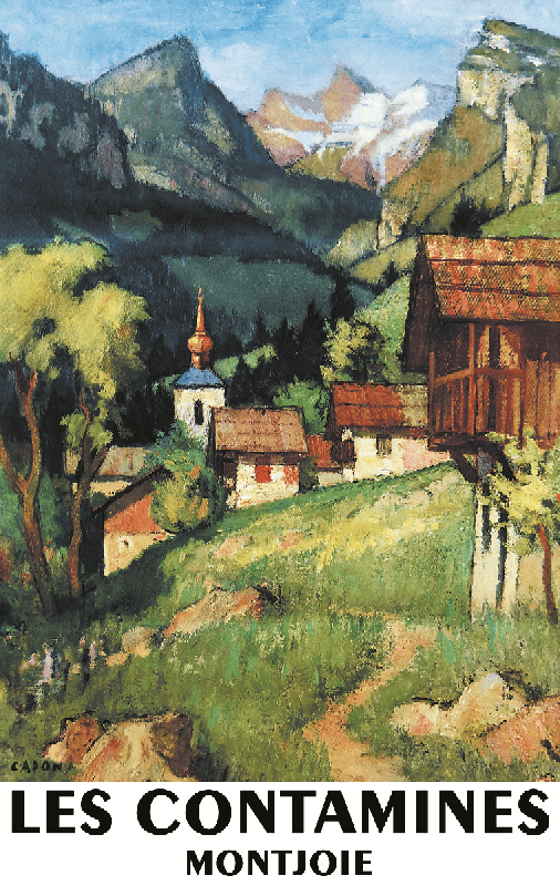 Affiche des Alpes Village de Montagne 