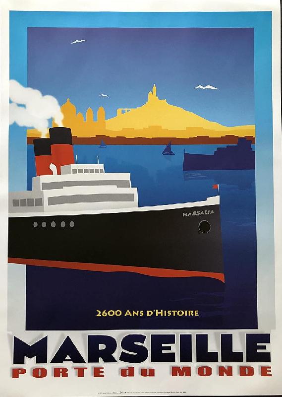 Affiche vintage Marseille Porte du Monde 