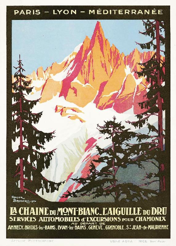 Affiche vintage La chaine du Mont Blanc 