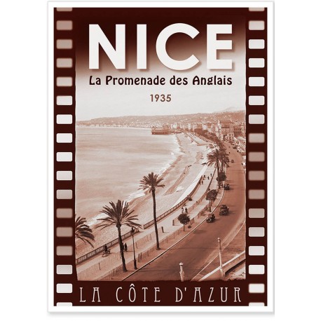 Affiche vintage Nice Promenade des Anglais 1935