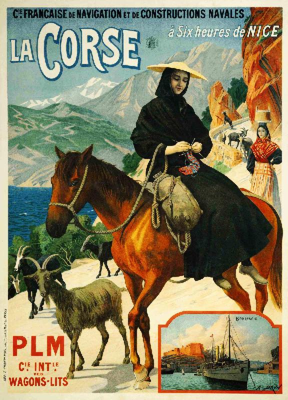 Affiche ancienne Corse Chèvres de Bonifacio 