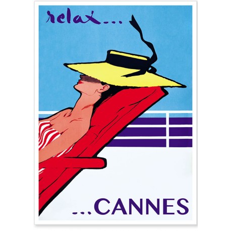 Affiche vintage Relax Cannes 