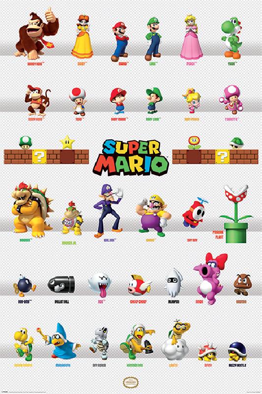 Poster du jeu vidéo Super Mario (Character Parade)